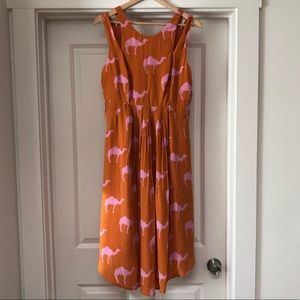 Orange and pink camel dress